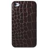 Exian iPhone 4/4S Crocodile Cell Phone Case (4G162-BROWN) - Brown
