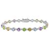 Amour Round Cut Multi-Gemstone Bracelet (7500001562) - Blue/Green/Purple/Orange
