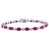 Amour Oval Cut Ruby and Diamond Bracelet (7500001565) - Red