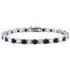 Amour Round Cut White Sapphire and Black Spinel Bracelet (7500001578) - Black/White