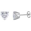 Amour White Sapphire Solitaire Heart Earrings (750086484)