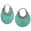 Amour C-Shape Turquoise Hoop Earrings (750086406)