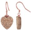 Amour Rose Plated Druzy Heart Dangle Earrings (750086483) - Pink