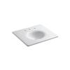 KOHLER Iron/Impressions 25 Inch Cast Iron One-Piece Surface And Integrated Lavatory With 8 Inc...