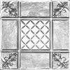 Shanko 2Feet X 2Feet Steel Silver Lay-In Ceiling Tile Design Repeat Every 24 Inches