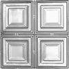 Shanko 2Feet X 2Feet Steel Silver Lay-In Ceiling Tile Design Repeat Every 12 Inches