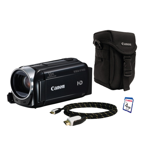 Canon VIXIA HF R400 HD Flash Memory Camcorder with HDMI Cable, 4GB SD