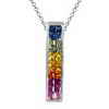 Multi-colour Sapphire Necklace 14 kt White Gold