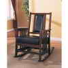 Monarch Specialties, Inc. Dark Oak Rocker With Leather Seat And Back