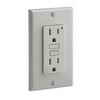 Leviton Smartlock GFCI 15 Amp Receptacle With Light, Gray