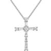 Round and Tapered Baguette Diamond Cross (0.23 ctw) 14 kt White Gold