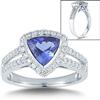 Trillion Tanzanite and Diamond Ring Platinum