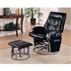 Monarch Specialties, Inc. Black Polyurethane Silver Metalglider Rocker & Ottoman