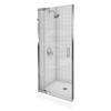 Kohler Purist Frameless Pivot Shower Door in Bright Silver