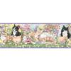 Village 6.875'' H Purple Gardening Kittens Border