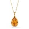 Pear Shape Citrine Necklace 14kt Yellow Gold