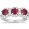 Oval Ruby & Diamond Ring 14kt White Gold