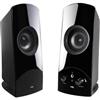 CYBER ACOUSTICS 2PC BLACK 3.5MM RMS WATTS POWERED DESKTOP SPEAKER SYSTEM