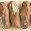 Retreat®/MD Men's Deer Tan Leather Open-back Slippers