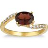 Oval Garnet & Diamond Ring 14kt Yellow Gold