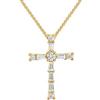 Round and Tapered Baguette Diamond Cross (0.20 ctw) 14 kt Yellow Gold