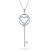 Diamond Key Pendant Necklace (0.14 ctw) 14-kt White Gold