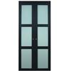 Truporte Doors 3100 Series 30 in. x 80 in. 3 Lite Frosted Glass Espresso Bi-Fold Door