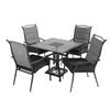 5 Piece Steel Hybrid Dining Set, with Cushions