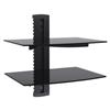 BRATECK 2 x 280mm x 380mm Tempered Glass Multimedia Shelves, with Aluminum Bracket