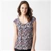 Liz Claiborne® Short Sleeve All Over Print Knit Top