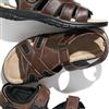 Retreat®/MD Men's Open-toe Leather Sandals with Top Strap Closure