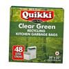 QUIKKI 48 Pack 20" x 22" Clear Green Garbage Bags