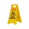 25" Yellow Bilingual Wet Floor Sign