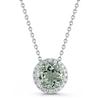 Green Quartz and Diamond Necklace 14-kt White Gold