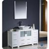 Fresca Torino 54 Inch White Modern Bathroom Vanity With 2 Side Cabinets And Vessel Sink