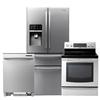 Samsung Tall Tub Dishwasher with 5.9 Cu. Ft. Range and 25.5 Cu. Ft. Refrigerator - Stainless Steel