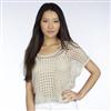 Kensie® Short Sleeve Crochet Sweater