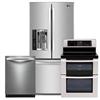 LG 24.9 Cu. Ft. Refrigerator with 6.7 Cu. Ft. Range and Tall Tub Dishwasher - Stainless Steel