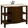 American Classics Serenity Toasted Pecan Vanity with Crème Marble Veneer Vanity Top - 43 Inch Wide