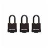 MASTER LOCK 3 Pack Keyed Alike 1-3/4" Magnum 1-1/2" Shackle Covered Laminated Padlock