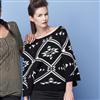 Nevada®/MD 3/4-Sleeve Jaquard-Knit Sweater