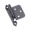 2 Pack Overlay Self-Closing Black Cabinet Hinges