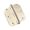 2 Pack 3-1/2" Bright Brass 5/8" Radius Butt Hinges