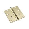 2 Pack 4" x 4" Bright Brass Square Butt Hinges