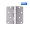 BUILDER'S HARDWARE 2 Pack 4" Brushed Chrome 1/4" Radius Butt Hinges