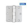 BUILDER'S HARDWARE 2 Pack 3-1/2" Satin Nickel 5/8" Radius Butt Hinges