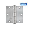 BUILDER'S HARDWARE 2 Pack 3-1/2" Satin Chrome Square Butt Hinges