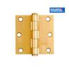 BUILDER'S HARDWARE 2 Pack 3-1/2" Satin Brass Square Butt Hinges