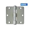 BUILDER'S HARDWARE 2 Pack 3-1/2" Brushed Chrome 5/8" Radius Butt Hinges