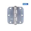 BUILDER'S HARDWARE 2 Pack 3-1/2" Satin Nickel 1/4" Radius Butt Hinges